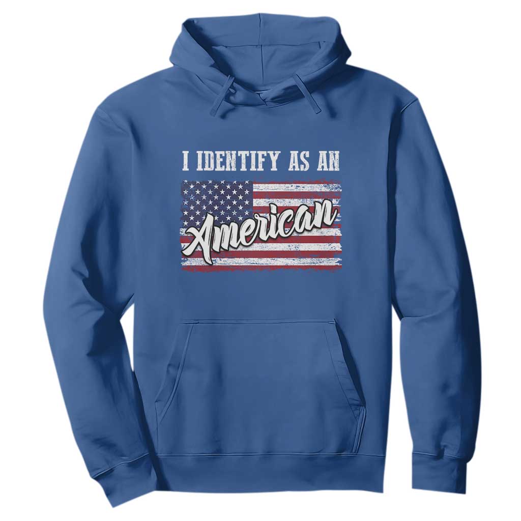 American Patriotic Hoodie I IDentify As An American TS09 Royal Blue Print Your Wear