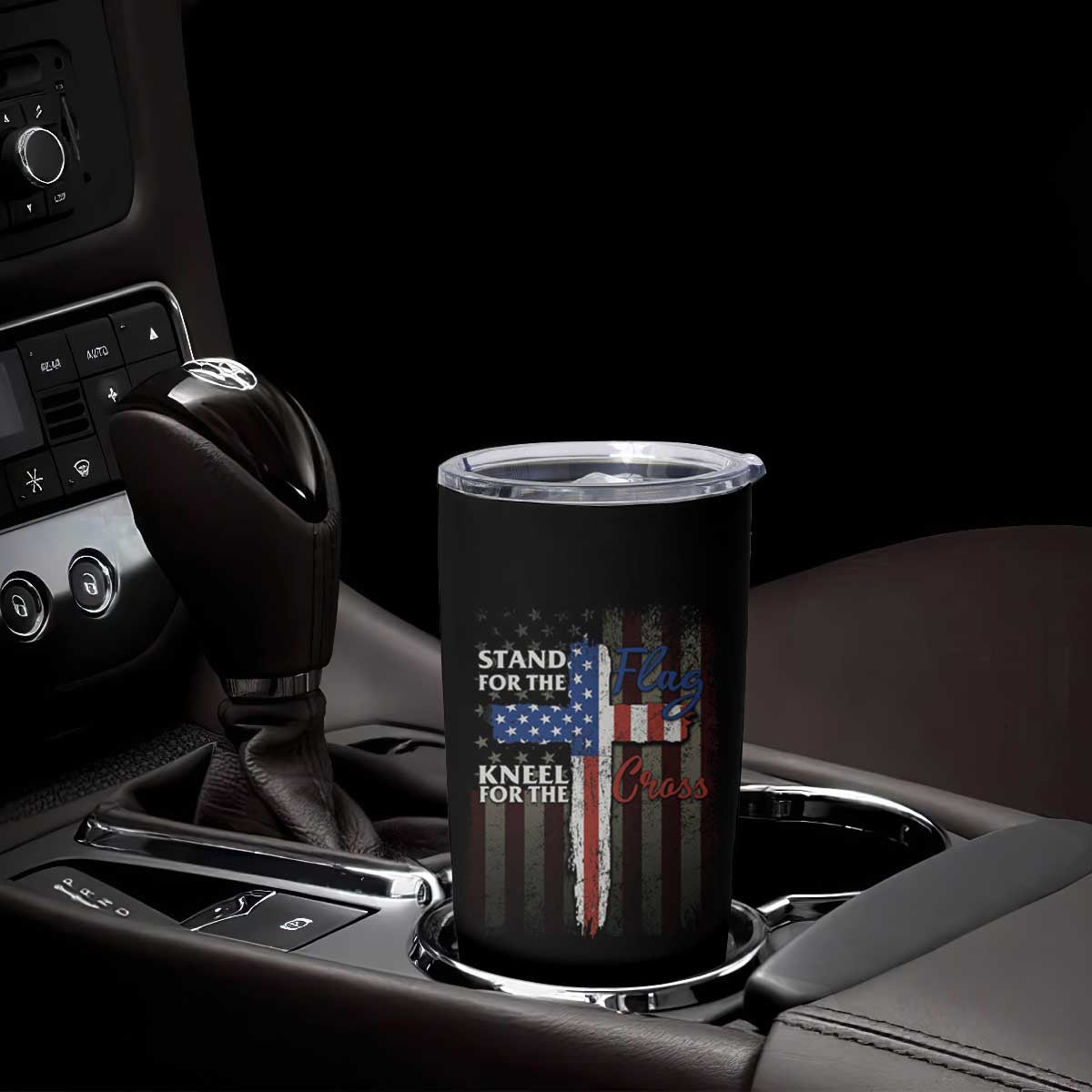 Christian American Patriotic Tumbler Cup Stand For The Flag Kneel For The Cross TS09 Print Your Wear