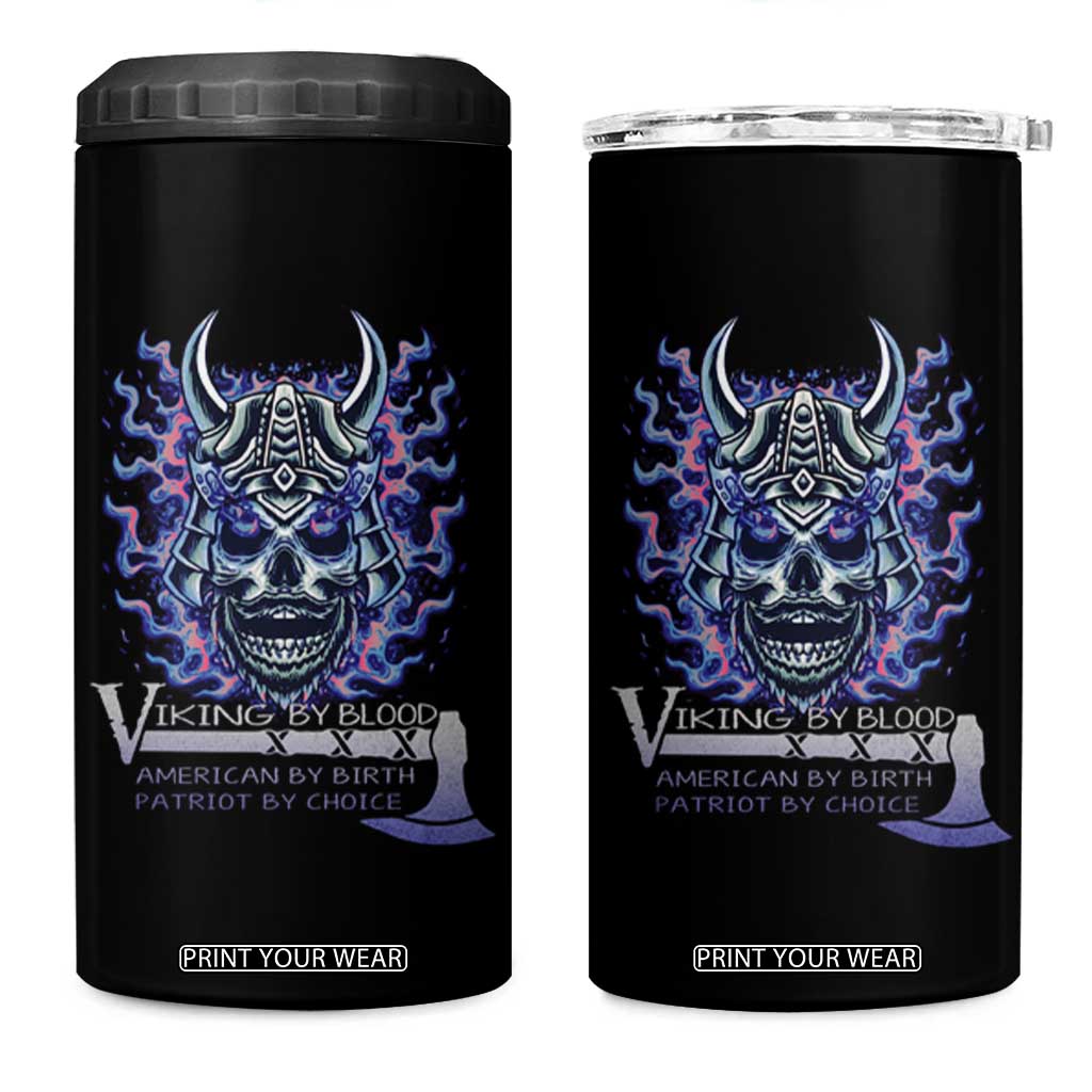 Viking By Blood American By Birth Patriot By Choice 4 in 1 Can Cooler Tumbler TS09 One Size: 16 oz Black Print Your Wear