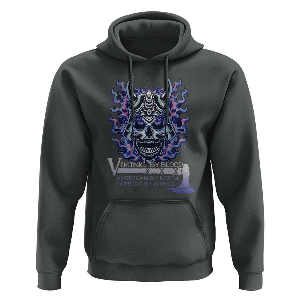 Viking By Blood American By Birth Patriot By Choice Hoodie TS09 Dark Heather Print Your Wear