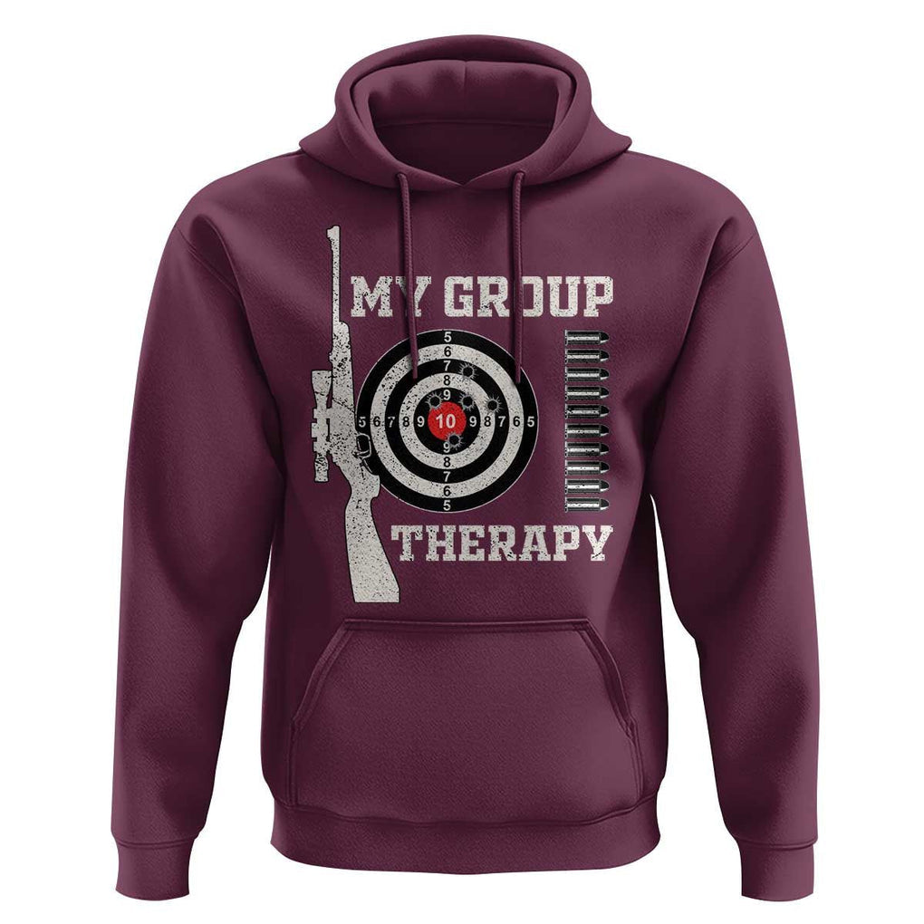 Gun Lover Hoodie My Group Therapy Shooting TS09 Maroon Print Your Wear