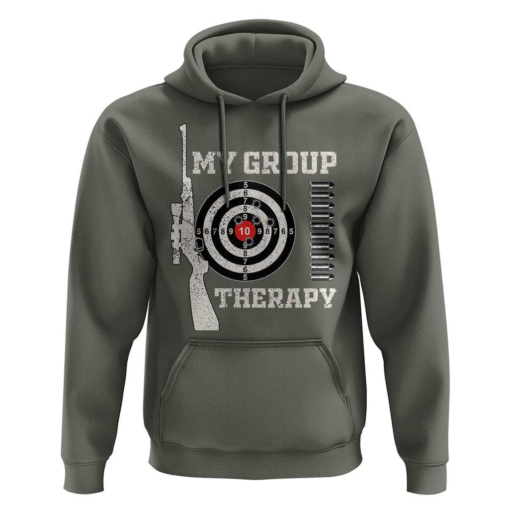 Gun Lover Hoodie My Group Therapy Shooting TS09 Military Green Print Your Wear