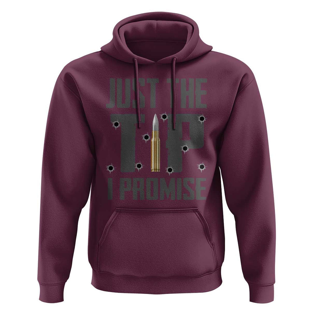 Funny Gun Lover Hoodie Just The Tip I Promise TS09 Maroon Print Your Wear