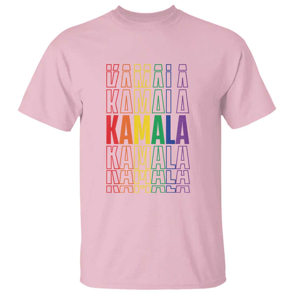 Harris Supporter T Shirt Kamala LGBTQ Rights Rainbow TS09 Light Pink Print Your Wear