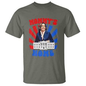 Funny Harris Supporter T Shirt Mommy's Home President Election 2024 TS09 Military Green Print Your Wear