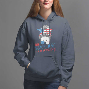 Funny US Election Hoodie My Black Job Is Voting America Girl Messy Bun TS09 Navy Print Your Wear