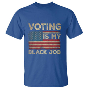 Funny President Election T Shirt Voting Is My Black Job America Flag Retro TS09 Royal Blue Print Your Wear