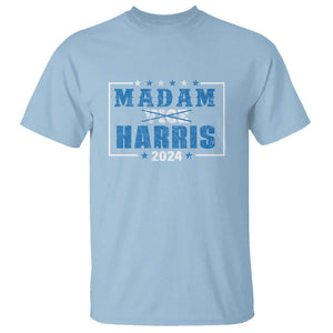 Harris Supporter T Shirt Kamala Madam President 2024 Not Vice TS09 Light Blue Print Your Wear