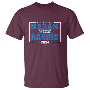 Harris Supporter T Shirt Kamala Madam President 2024 Not Vice TS09 Maroon Print Your Wear