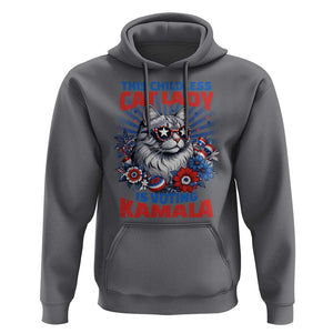Harris Supporter Hoodie This Childless Cat Ladies is Voting Kamala TS09 Charcoal Print Your Wear