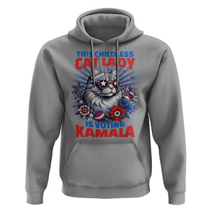 Harris Supporter Hoodie This Childless Cat Ladies is Voting Kamala TS09 Sport Gray Print Your Wear