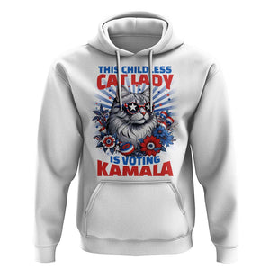 Harris Supporter Hoodie This Childless Cat Ladies is Voting Kamala TS09 White Print Your Wear