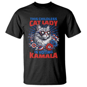 Harris Supporter T Shirt This Childless Cat Ladies is Voting Kamala TS09 Black Print Your Wear