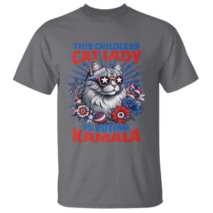 Harris Supporter T Shirt This Childless Cat Ladies is Voting Kamala TS09 Charcoal Print Your Wear