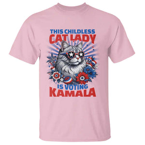 Harris Supporter T Shirt This Childless Cat Ladies is Voting Kamala TS09 Light Pink Print Your Wear