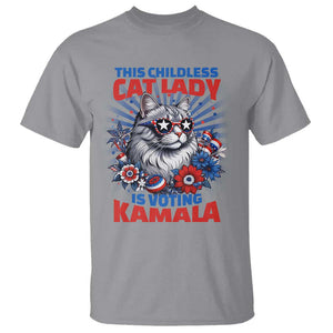 Harris Supporter T Shirt This Childless Cat Ladies is Voting Kamala TS09 Sport Gray Print Your Wear