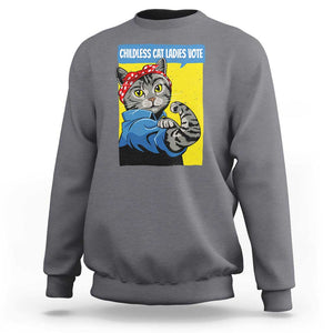 Childless Cat Ladies Vote Sweatshirt Kamala Supporter TS09 Charcoal Print Your Wear