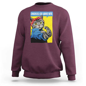 Childless Cat Ladies Vote Sweatshirt Kamala Supporter TS09 Maroon Print Your Wear