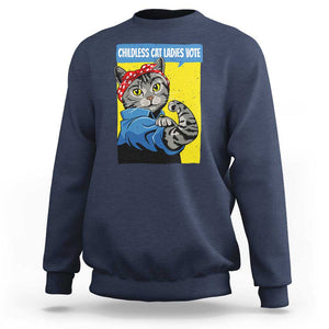 Childless Cat Ladies Vote Sweatshirt Kamala Supporter TS09 Navy Print Your Wear
