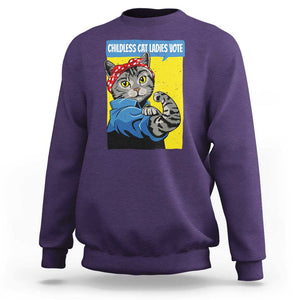 Childless Cat Ladies Vote Sweatshirt Kamala Supporter TS09 Purple Print Your Wear