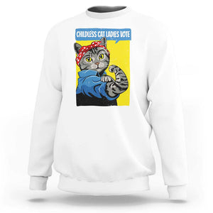 Childless Cat Ladies Vote Sweatshirt Kamala Supporter TS09 White Print Your Wear