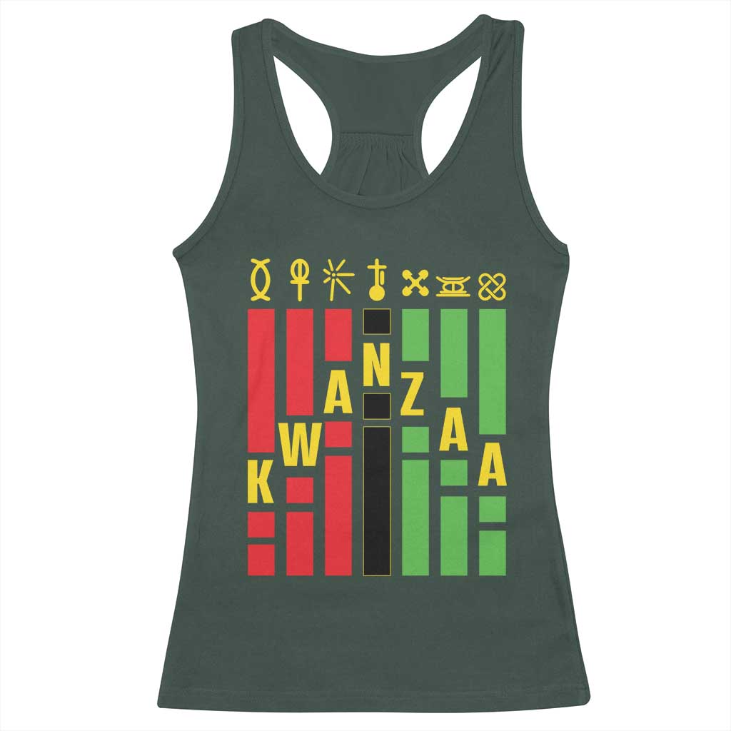 7 Principles Of Kwanzaa African American Racerback Tank Top TS09 Dark Forest Green Print Your Wear