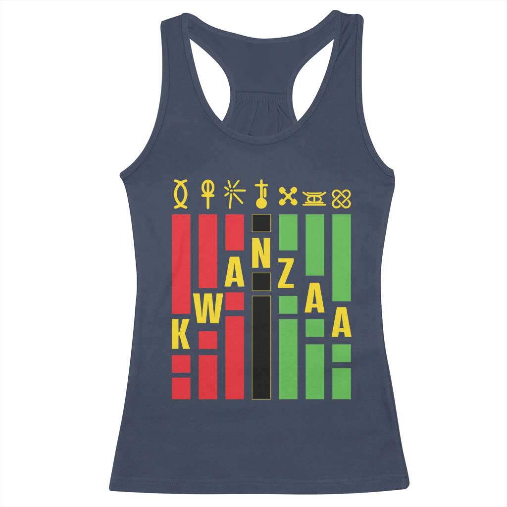 7 Principles Of Kwanzaa African American Racerback Tank Top TS09 Navy Print Your Wear