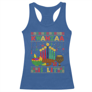 African American Kwanzaa Is Lit Racerback Tank Top TS09 Royal Blue Print Your Wear