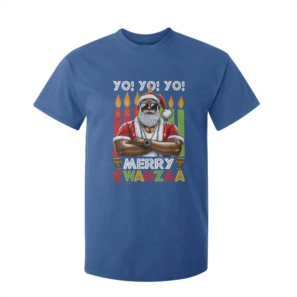 Merry Kwanzaa T Shirt For Kid African American Santa Black Christmas TS09 Royal Blue Print Your Wear