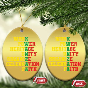 Kwanzaa Christmas Ornament Work Power Heritage Unity Organize Celebration Faith TS09 Oval Gold Print Your Wear