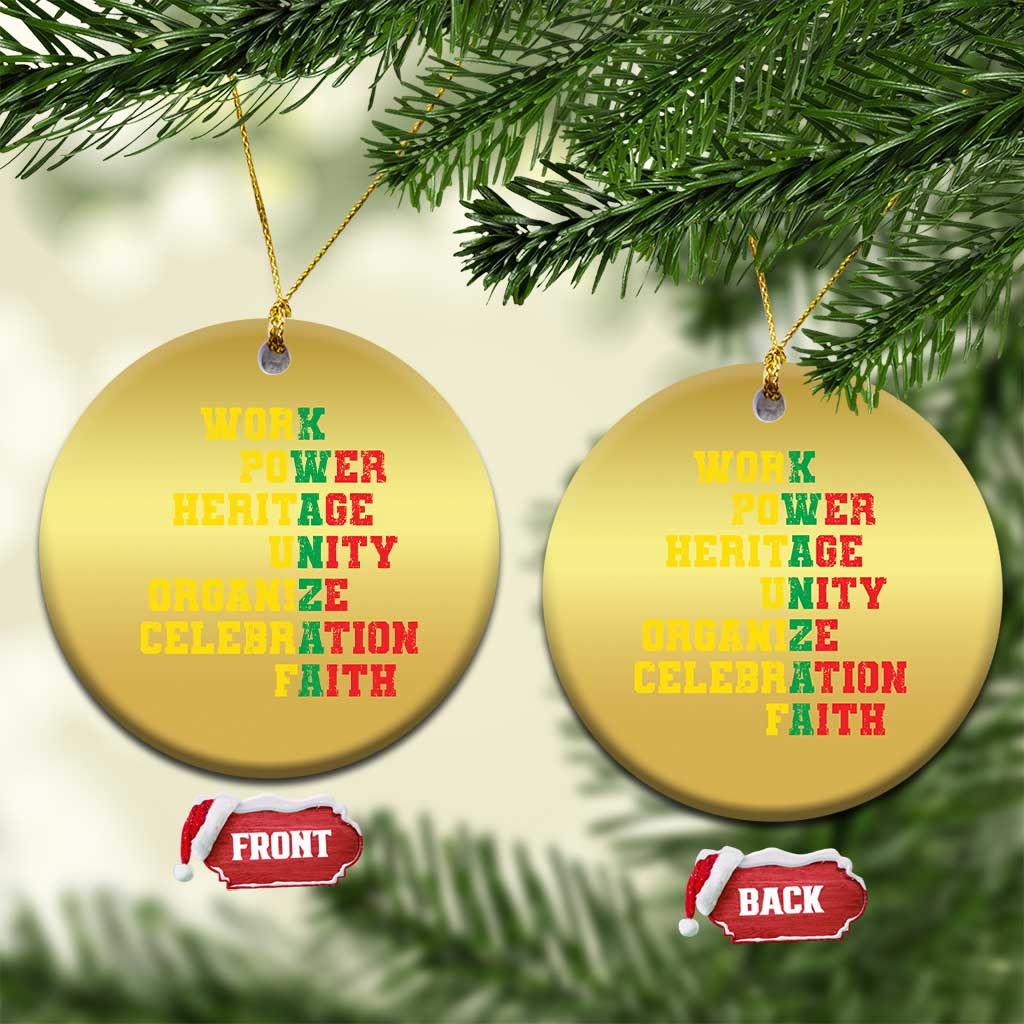 Kwanzaa Christmas Ornament Work Power Heritage Unity Organize Celebration Faith TS09 Circle Gold Print Your Wear