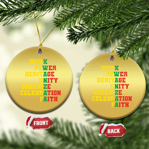 Kwanzaa Christmas Ornament Work Power Heritage Unity Organize Celebration Faith TS09 Circle Gold Print Your Wear