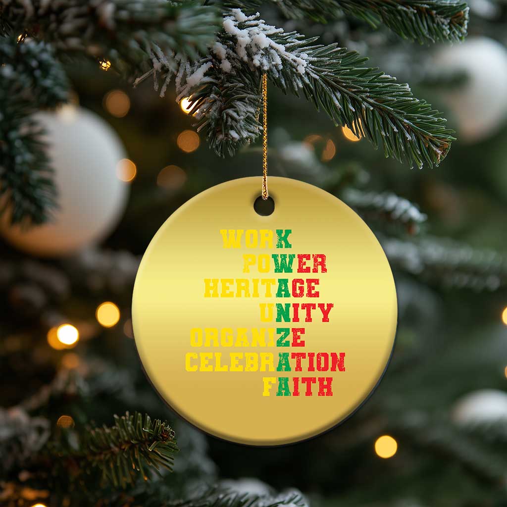 Kwanzaa Christmas Ornament Work Power Heritage Unity Organize Celebration Faith TS09 Print Your Wear