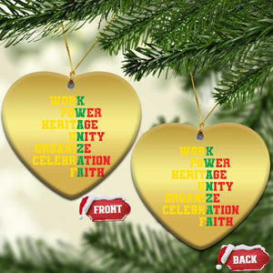 Kwanzaa Christmas Ornament Work Power Heritage Unity Organize Celebration Faith TS09 Heart Gold Print Your Wear
