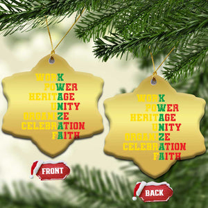Kwanzaa Christmas Ornament Work Power Heritage Unity Organize Celebration Faith TS09 Snow Flake Gold Print Your Wear