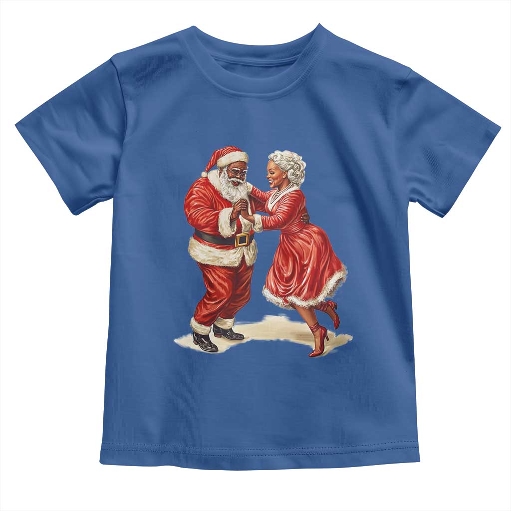African American Christmas Toddler T Shirt Black Santa Mr Mrs Claus Dancing TS09 Royal Blue Print Your Wear