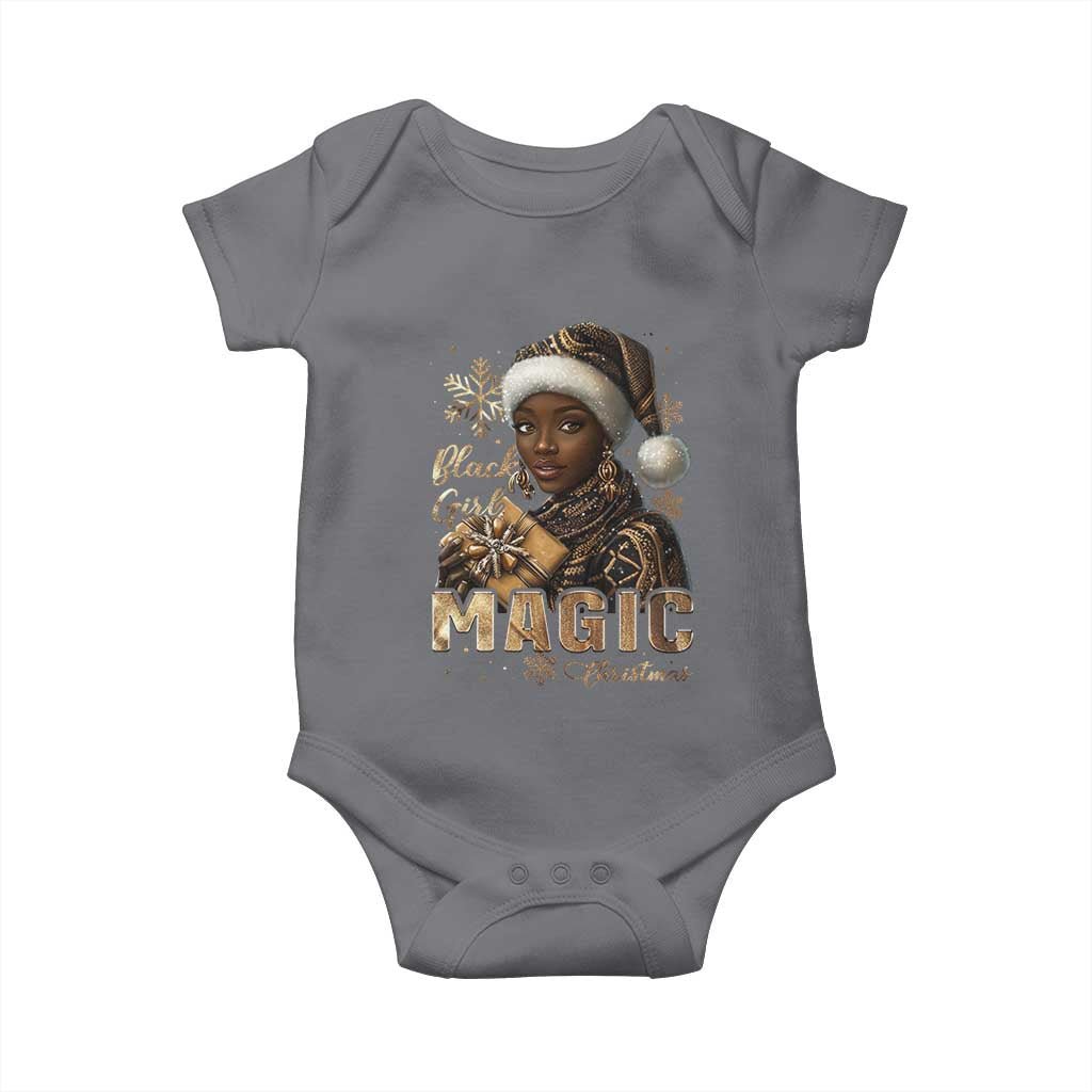 Xmas Melanin Black Girl Magic Baby Onesie TS09 Charcoal Print Your Wear