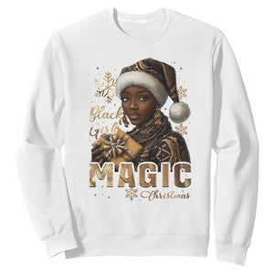 Xmas Melanin Black Girl Magic Sweatshirt TS09 White Print Your Wear
