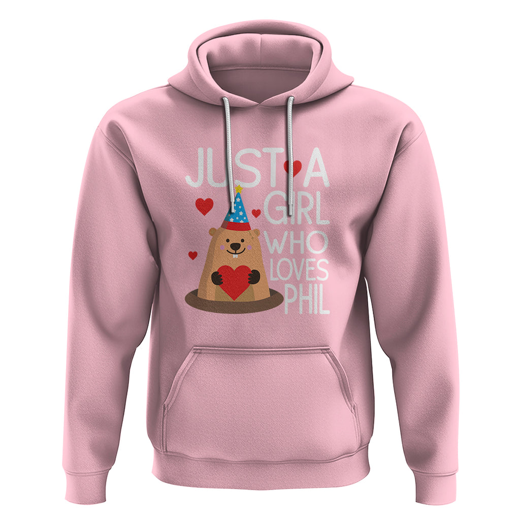 Cute Groundhog Just A Girl Who Loves Phil Hoodie TS09 Light Pink Printyourwear