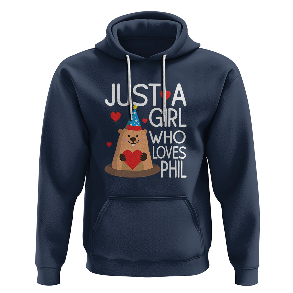 Cute Groundhog Just A Girl Who Loves Phil Hoodie TS09 Navy Printyourwear
