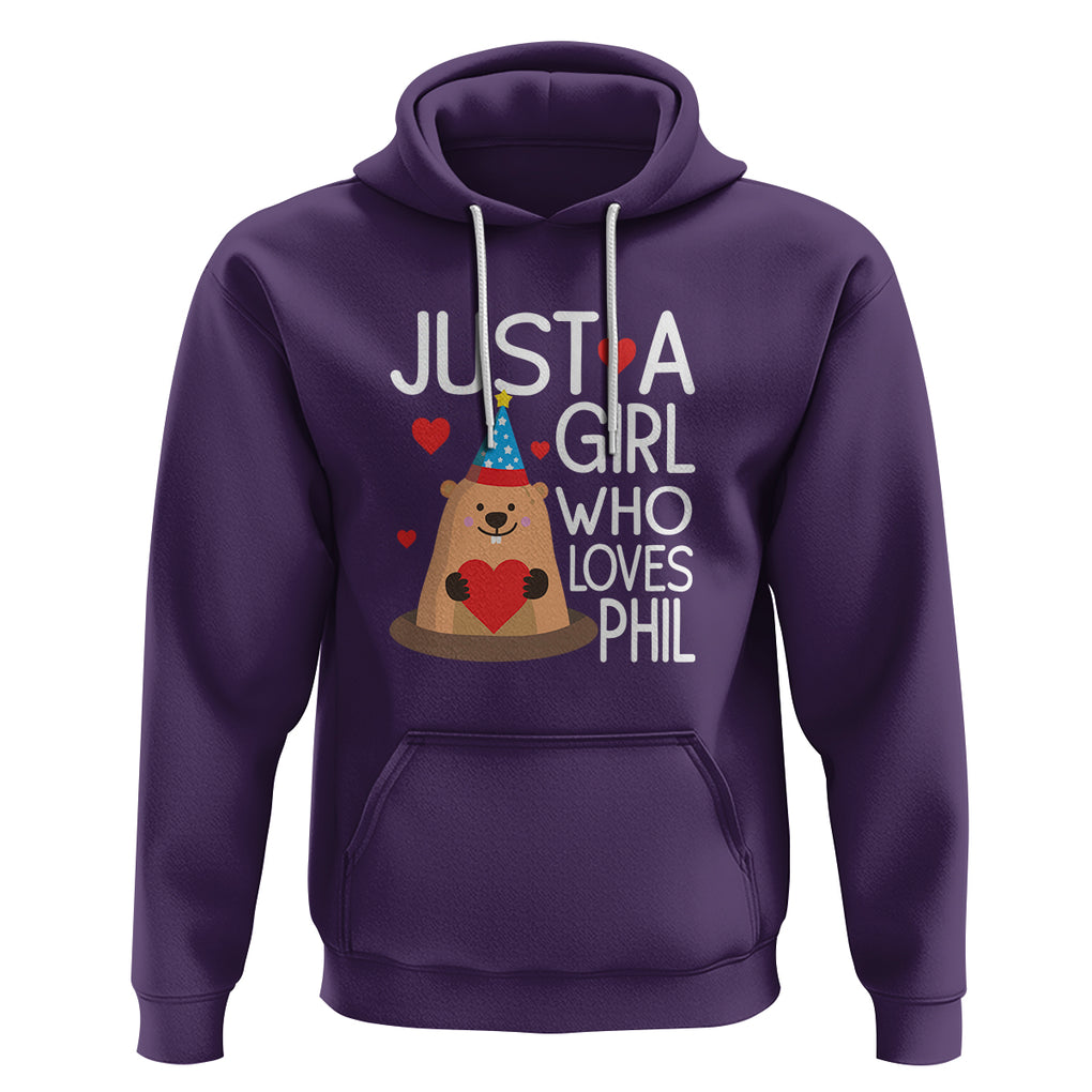 Cute Groundhog Just A Girl Who Loves Phil Hoodie TS09 Purple Printyourwear