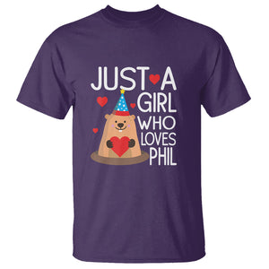 Cute Groundhog Just A Girl Who Loves Phil T Shirt TS09 Purple Printyourwear