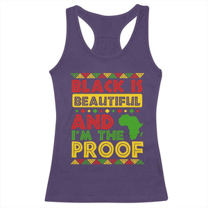 Black History Month Racerback Tank Top Black Is Beautiful And I'm The Proof TS09 Purple Print Your Wear