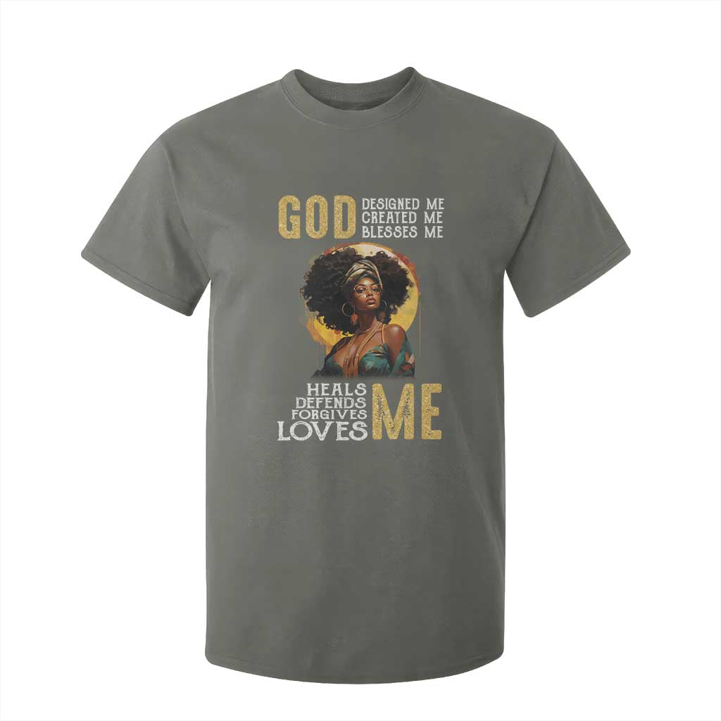 African Women Pride T Shirt For Kid God Designed Created Blessed Me Black History Month TS09 Military Green Print Your Wear