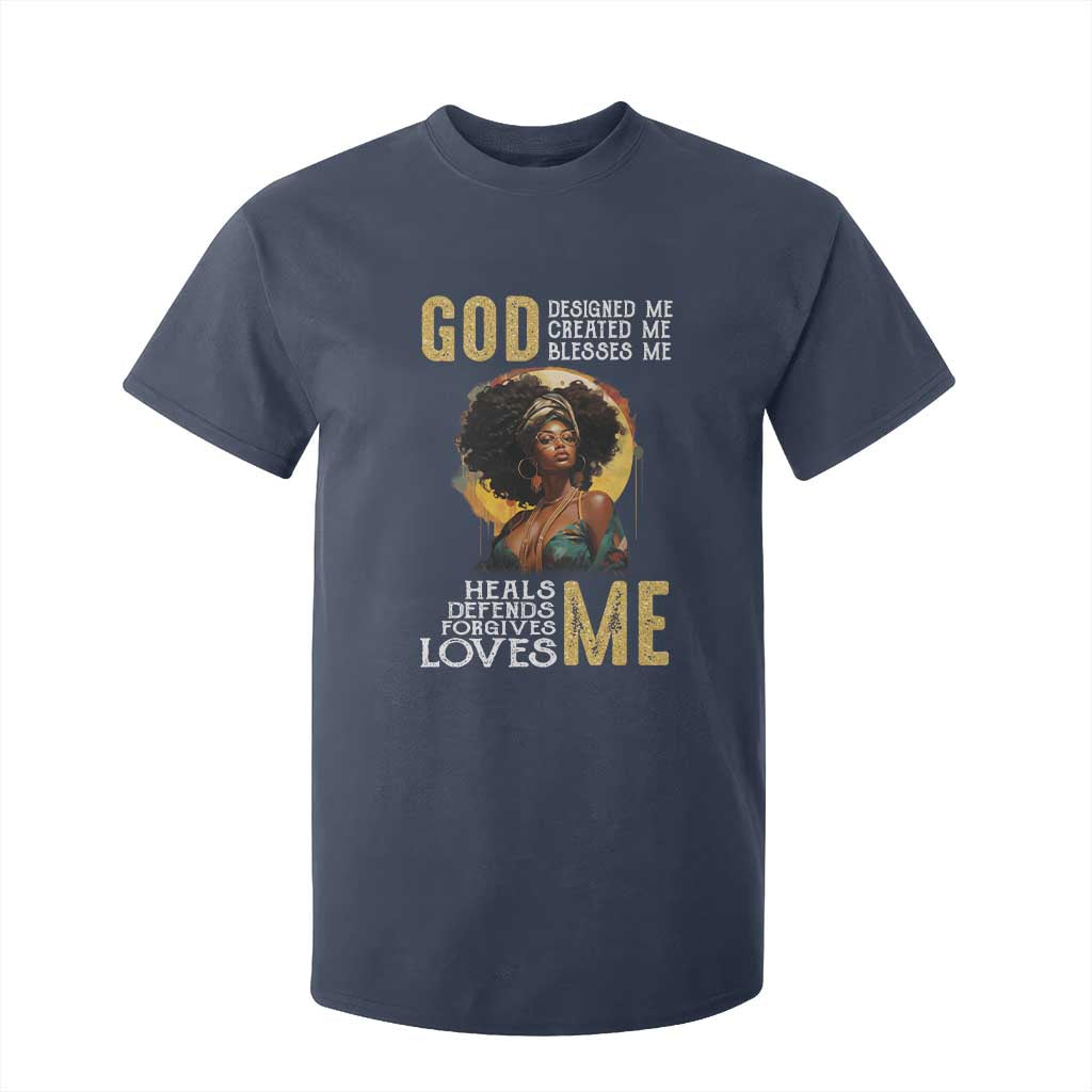 African Women Pride T Shirt For Kid God Designed Created Blessed Me Black History Month TS09 Navy Print Your Wear
