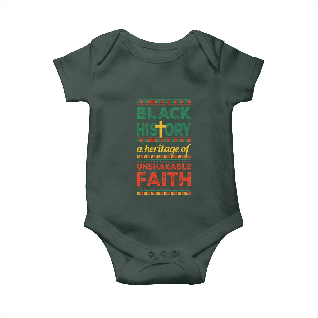 Black History Month Baby Onesie A Heritage Of Unshakeable Faith Christian TS09 Print Your Wear