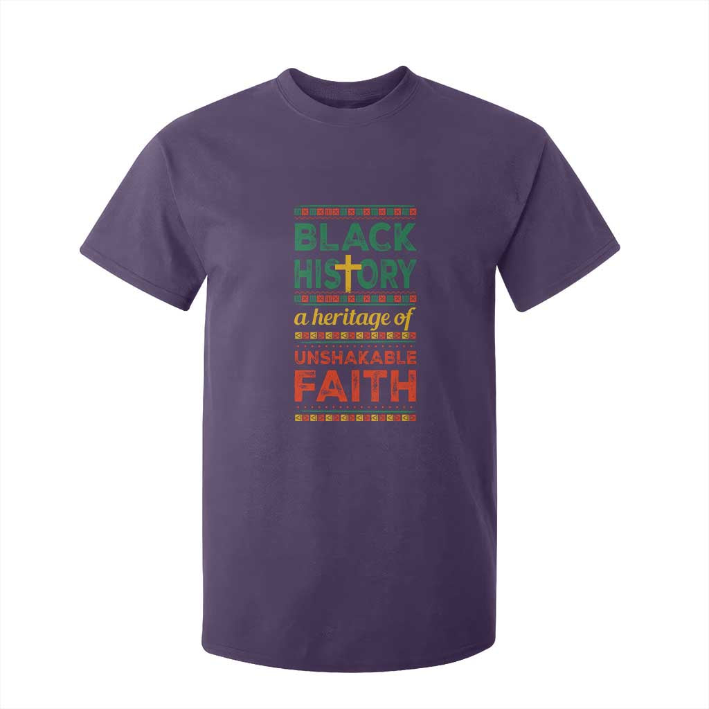 Black History Month T Shirt For Kid A Heritage Of Unshakeable Faith Christian TS09 Purple Print Your Wear