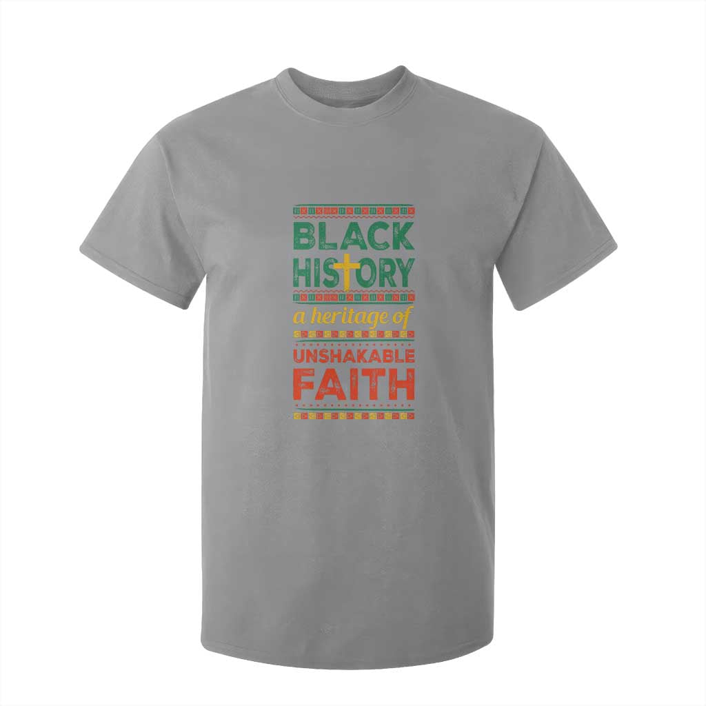 Black History Month T Shirt For Kid A Heritage Of Unshakeable Faith Christian TS09 Sport Gray Print Your Wear