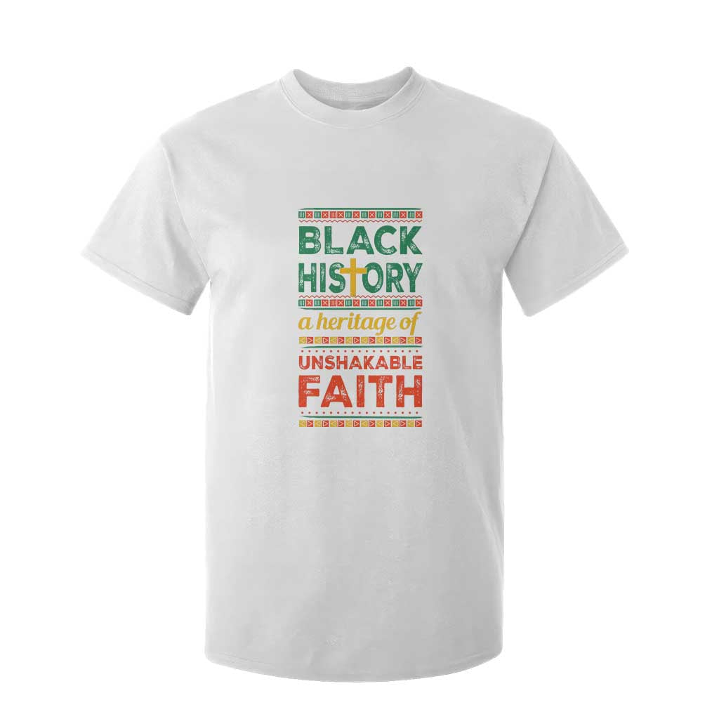 Black History Month T Shirt For Kid A Heritage Of Unshakeable Faith Christian TS09 White Print Your Wear