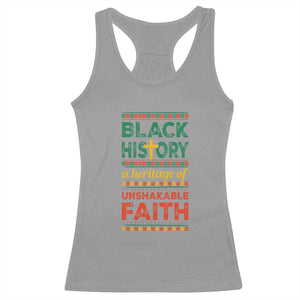 Black History Month Racerback Tank Top A Heritage Of Unshakeable Faith Christian TS09 Sport Gray Print Your Wear